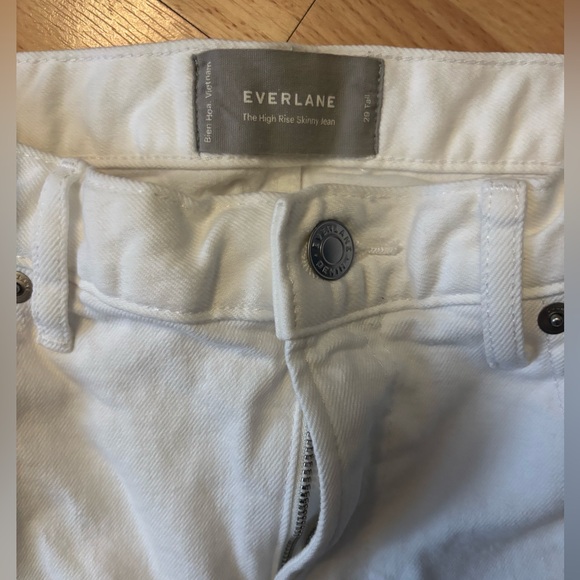 Everlane The High Rise Skinny Jean Womens Sz 29 TALL White Denim Stretch Classic - Picture 2 of 7